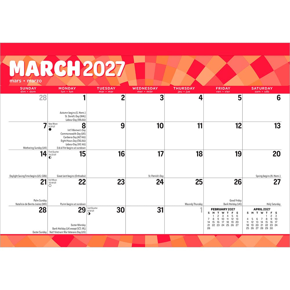Large Print | 2027 17 x 12 Inch Monthly Desk Pad Calendar | Sticker Sheet