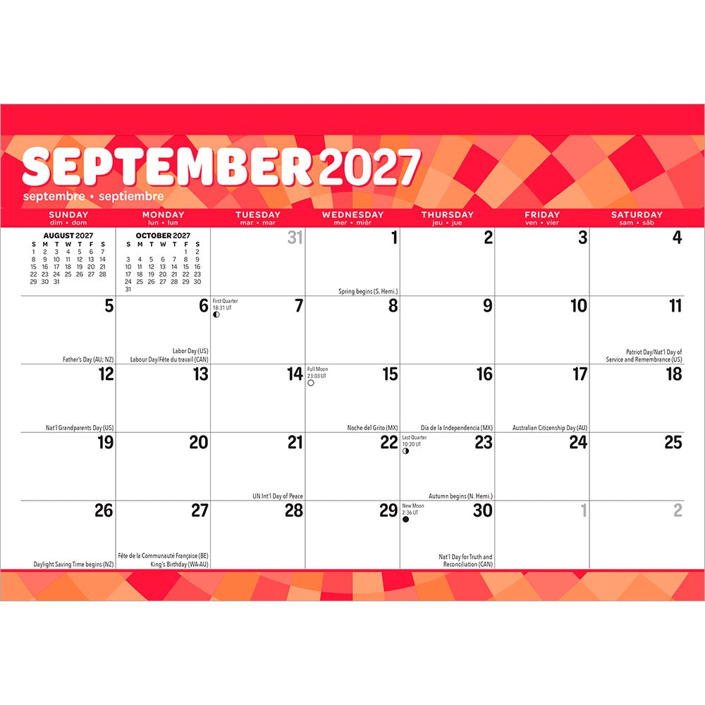 Large Print | 2027 17 x 12 Inch Monthly Desk Pad Calendar | Sticker Sheet
