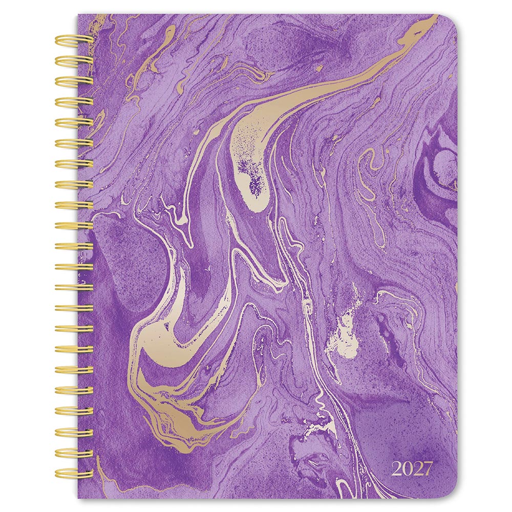 Crackled Blush | 2027 6 x 7.75 Inch Weekly Desk Planner | Foil Stamped Cover