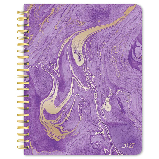 Crackled Blush | 2027 6 x 7.75 Inch Weekly Desk Planner | Foil Stamped Cover