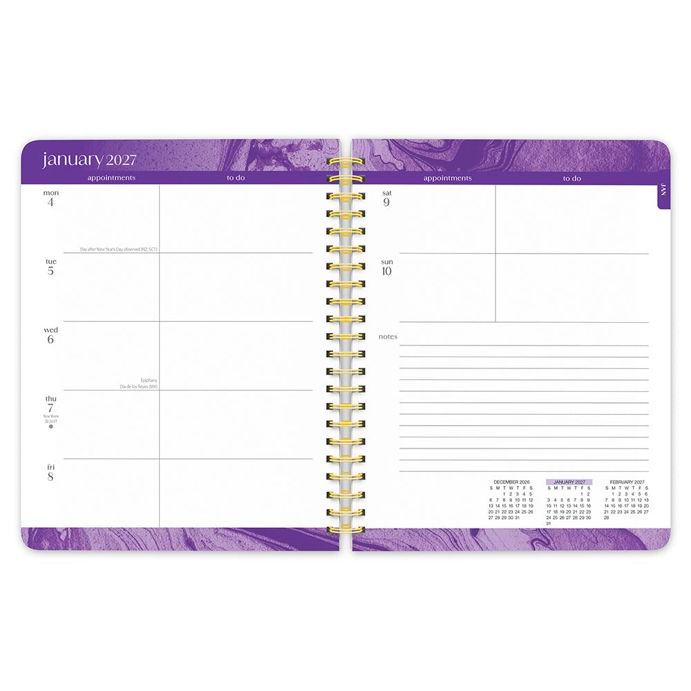 Crackled Blush | 2027 6 x 7.75 Inch Weekly Desk Planner | Foil Stamped Cover