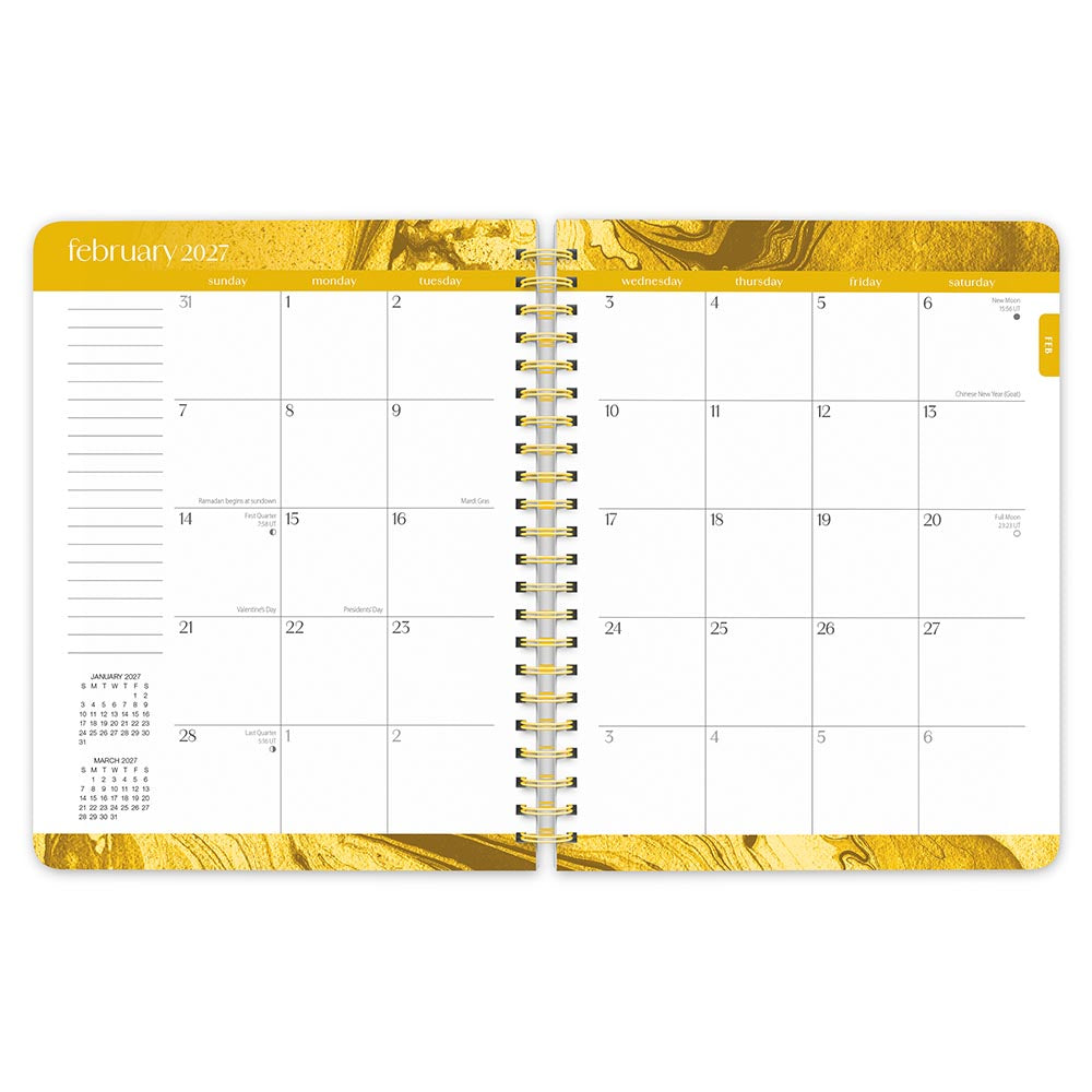 Crackled Blush | 2027 6 x 7.75 Inch Weekly Desk Planner | Foil Stamped Cover