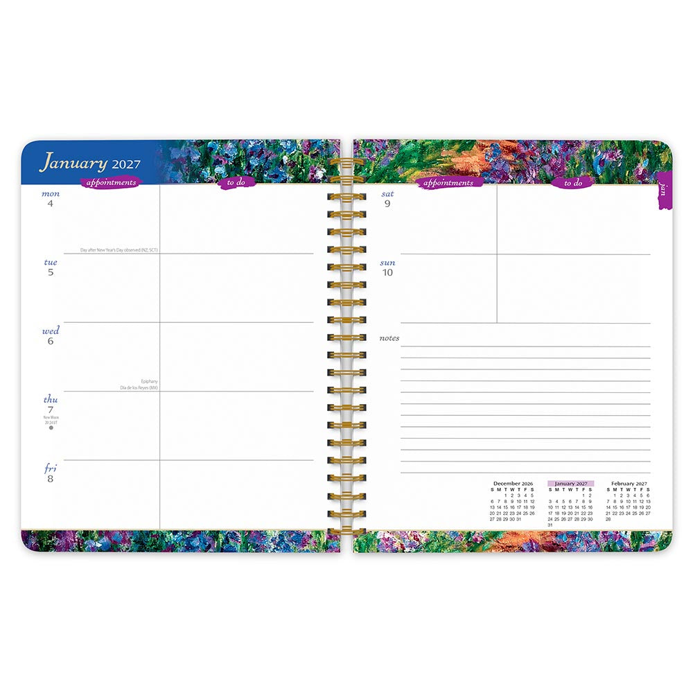 Claude Monet | 2027 6 x 7.75 Inch Weekly Desk Planner | Foil Stamped Cover