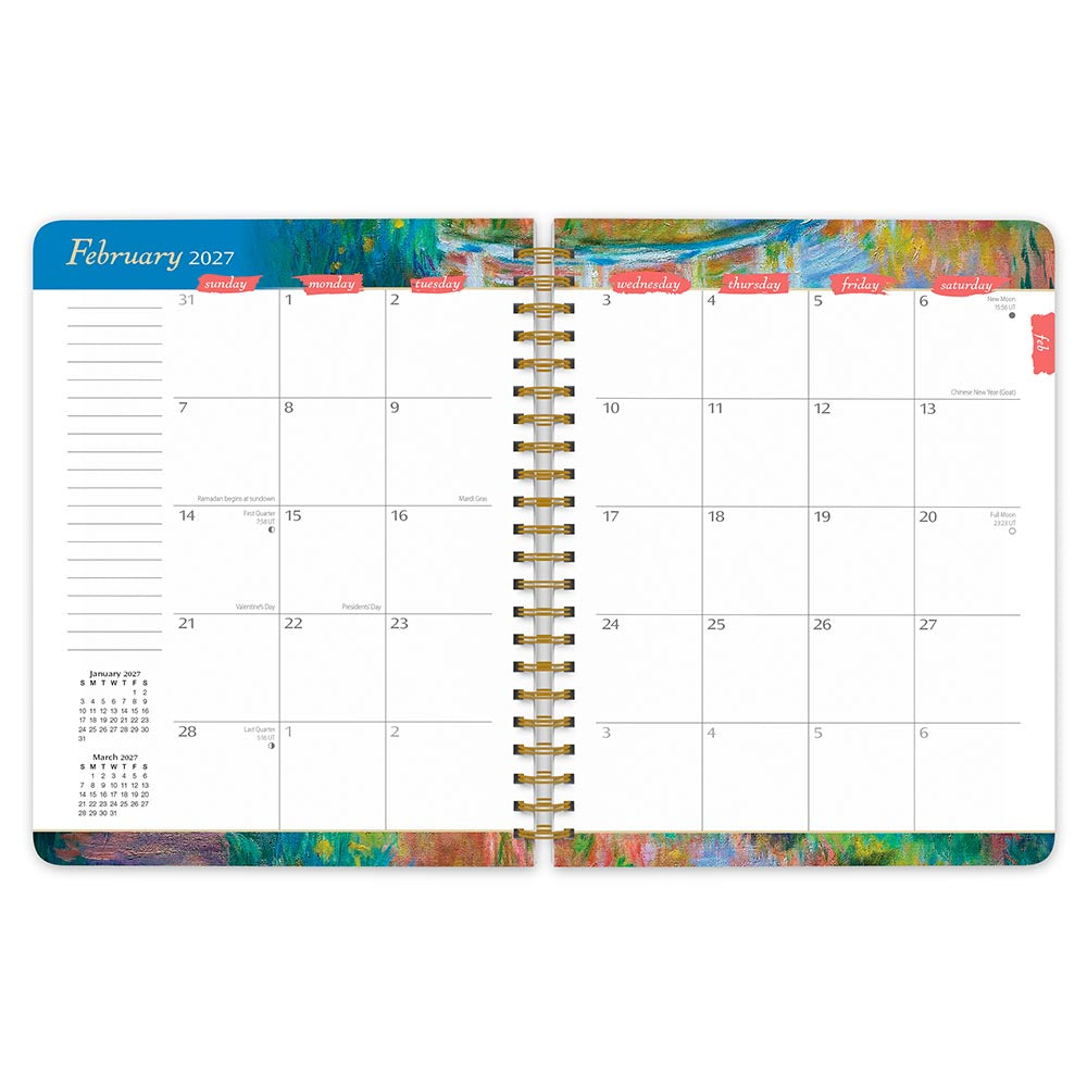 Claude Monet | 2027 6 x 7.75 Inch Weekly Desk Planner | Foil Stamped Cover