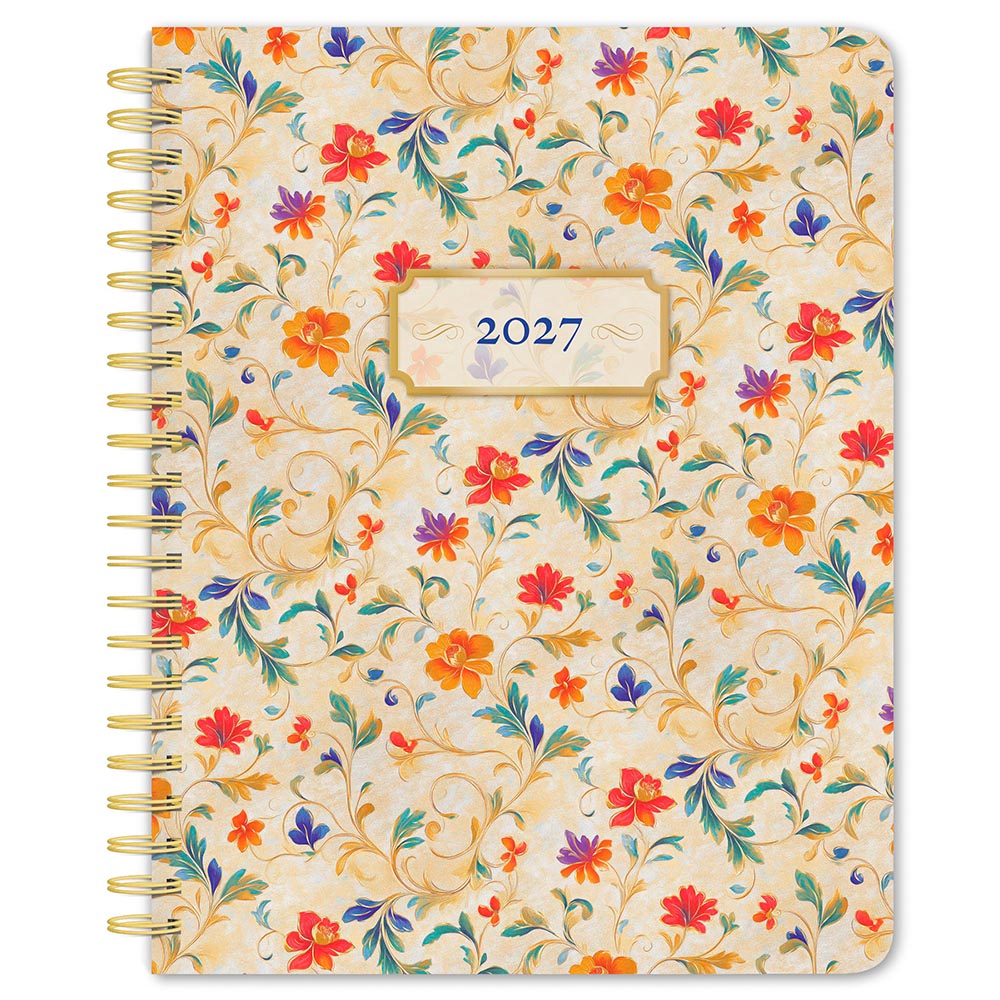 Tuscan Delight | 2027 6 x 7.75 Inch Weekly Desk Planner | Foil Stamped Cover