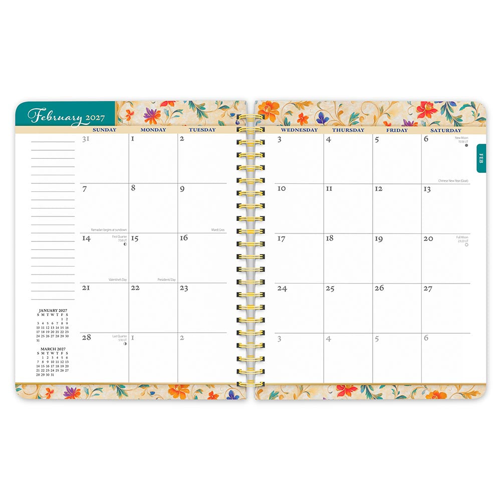 Tuscan Delight | 2027 6 x 7.75 Inch Weekly Desk Planner | Foil Stamped Cover