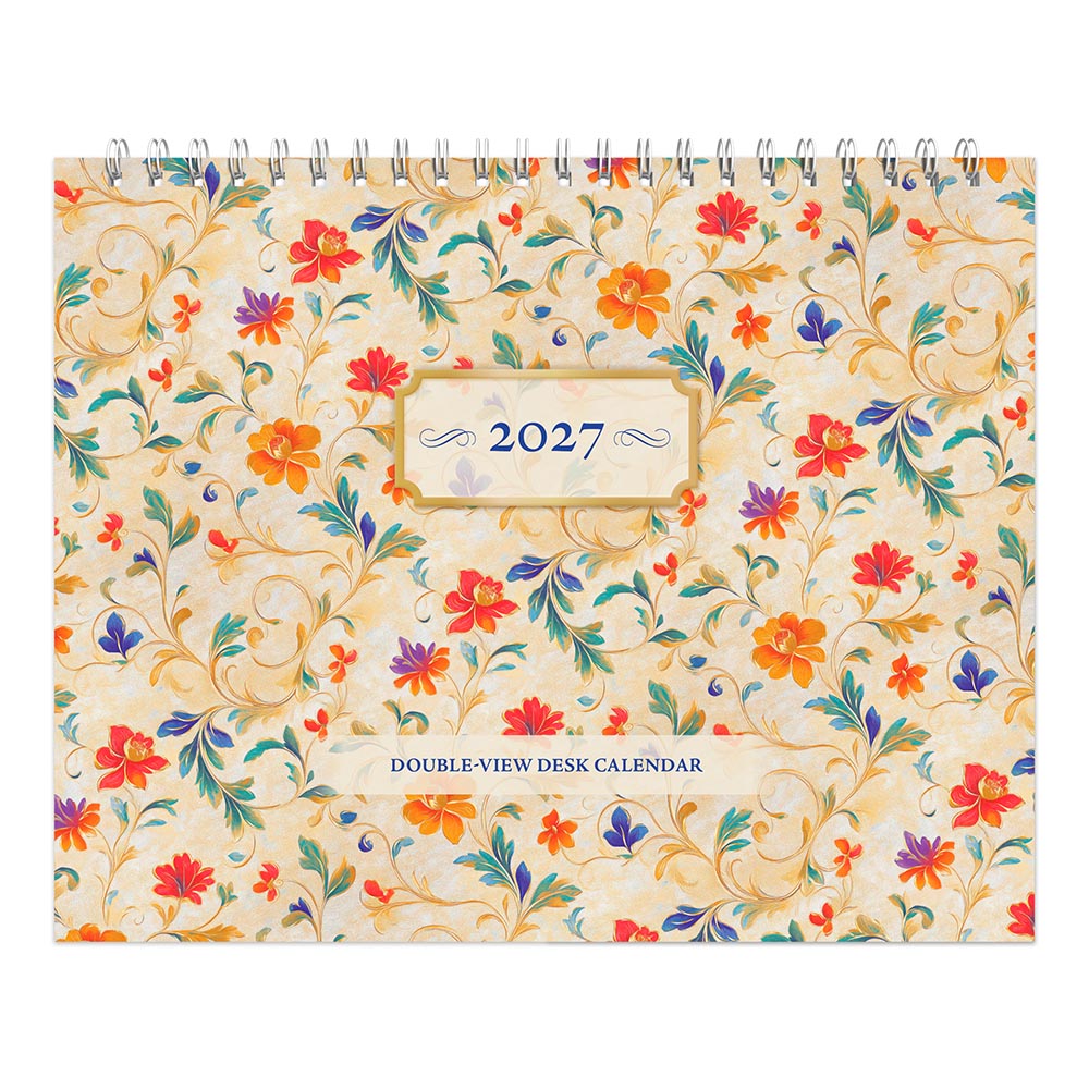 Tuscan Delight | 2027 7.5 x 6 Inch Monthly Double-View Easel Desk Calendar