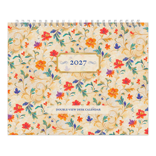 Tuscan Delight | 2027 7.5 x 6 Inch Monthly Double-View Easel Desk Calendar