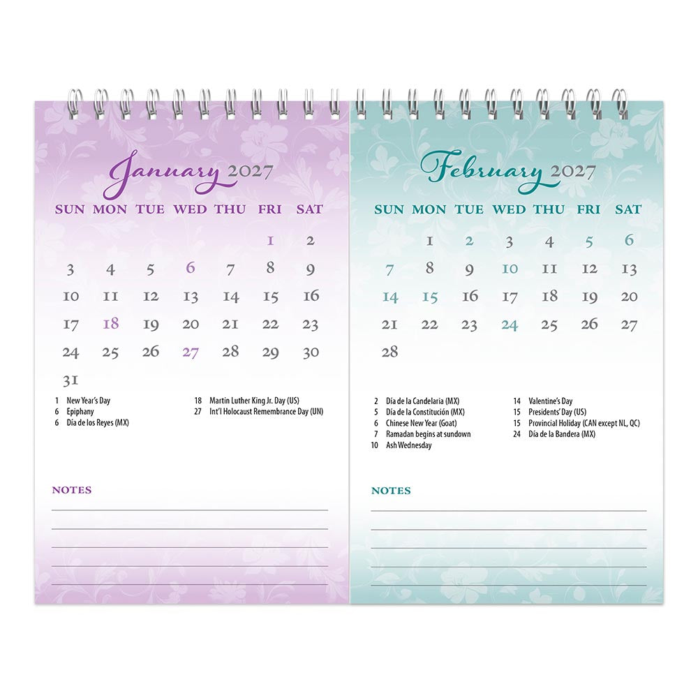 Tuscan Delight | 2027 7.5 x 6 Inch Monthly Double-View Easel Desk Calendar