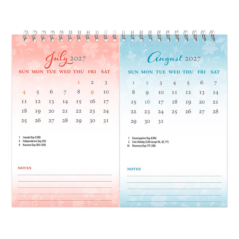 Tuscan Delight | 2027 7.5 x 6 Inch Monthly Double-View Easel Desk Calendar
