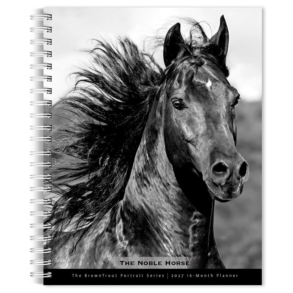 The BrownTrout Portrait Series: The Noble Horse | 2027 6 x 7.75 Inch Spiral-Bound Wire-O Weekly Engagement Planner Calendar | New Image Every Week