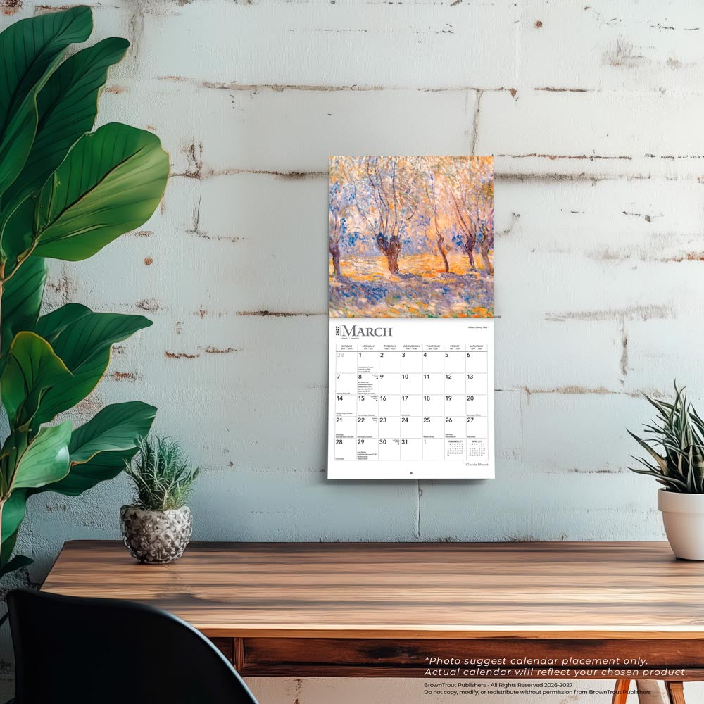 Claude Monet | 2027 7 x 14 Inch (Hanging) Monthly Mini Wall Calendar