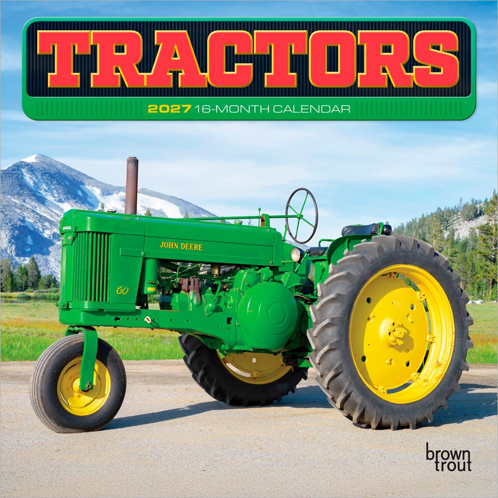 Tractors | 2027 7 x 14 Inch (Hanging) Monthly Mini Wall Calendar