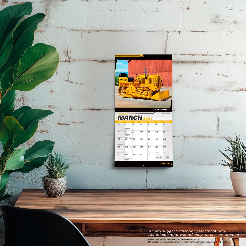 Tractors | 2027 7 x 14 Inch (Hanging) Monthly Mini Wall Calendar