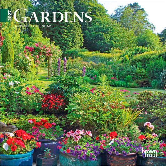 Gardens | 2027 7 x 14 Inch (Hanging) Monthly Mini Wall Calendar