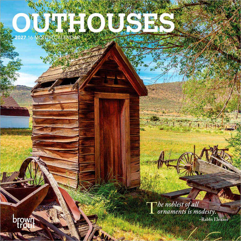 Outhouses | 2027 7 x 14 Inch (Hanging) Monthly Mini Wall Calendar
