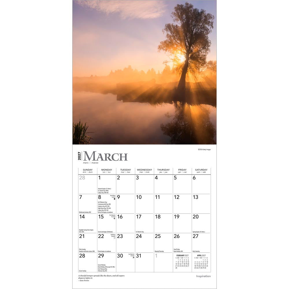 Inspiration | 2027 7 x 14 Inch (Hanging) Monthly Mini Wall Calendar