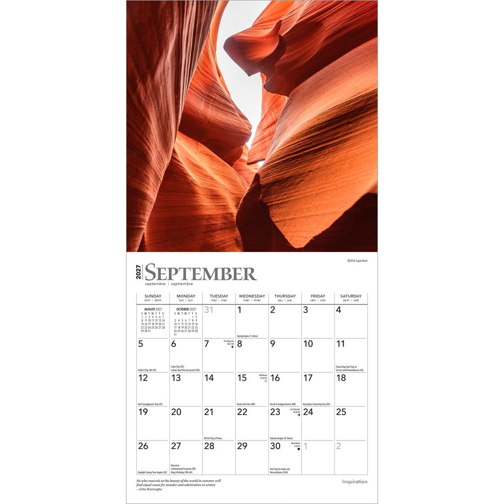Inspiration | 2027 7 x 14 Inch (Hanging) Monthly Mini Wall Calendar