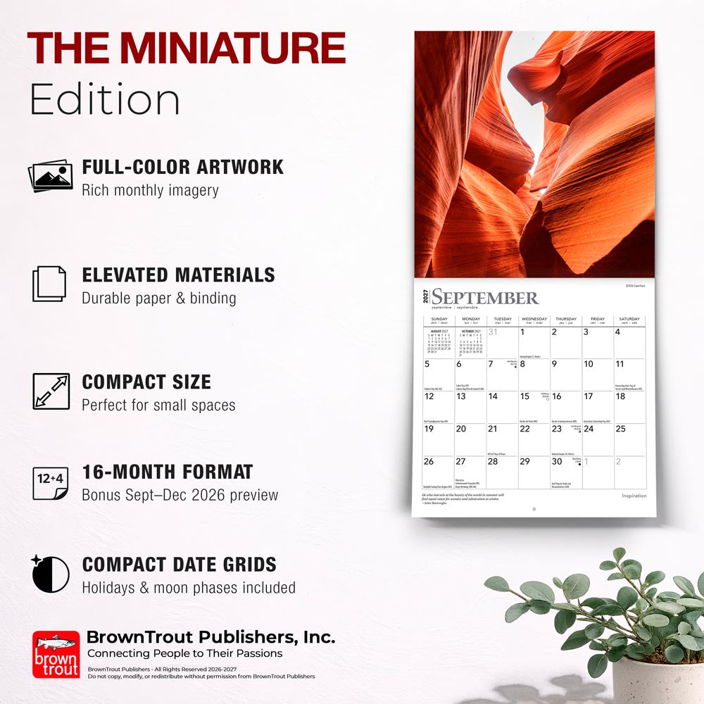 Inspiration | 2027 7 x 14 Inch (Hanging) Monthly Mini Wall Calendar