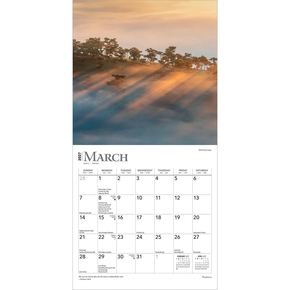 Psalms | 2027 7 x 14 Inch (Hanging) Monthly Mini Wall Calendar