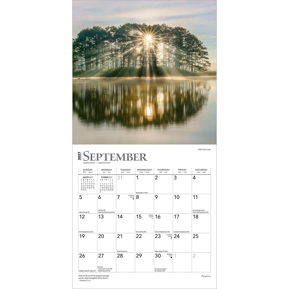 Psalms | 2027 7 x 14 Inch (Hanging) Monthly Mini Wall Calendar