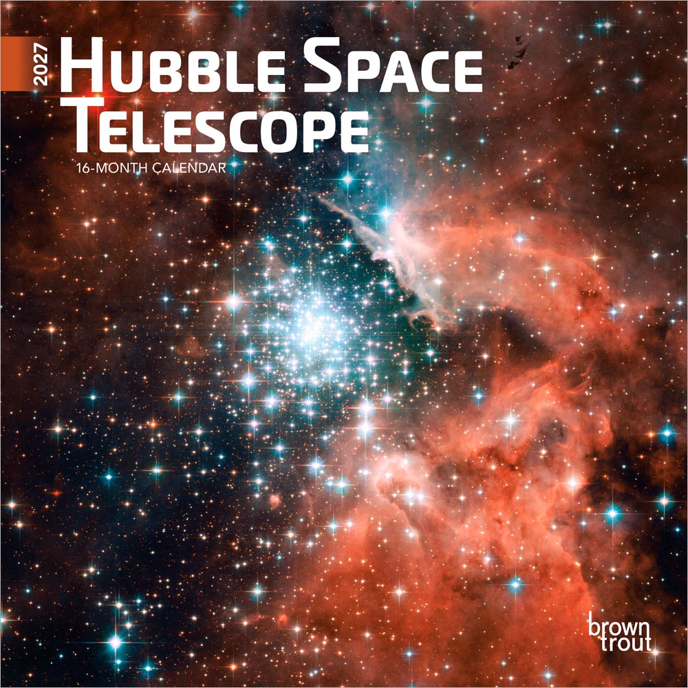 Hubble Space Telescope | 2027 7 x 14 Inch (Hanging) Monthly Mini Wall Calendar