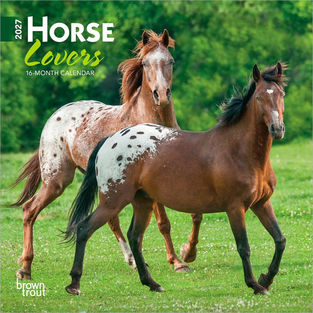 Horse Lovers | 2027 7 x 14 Inch (Hanging) Monthly Mini Wall Calendar