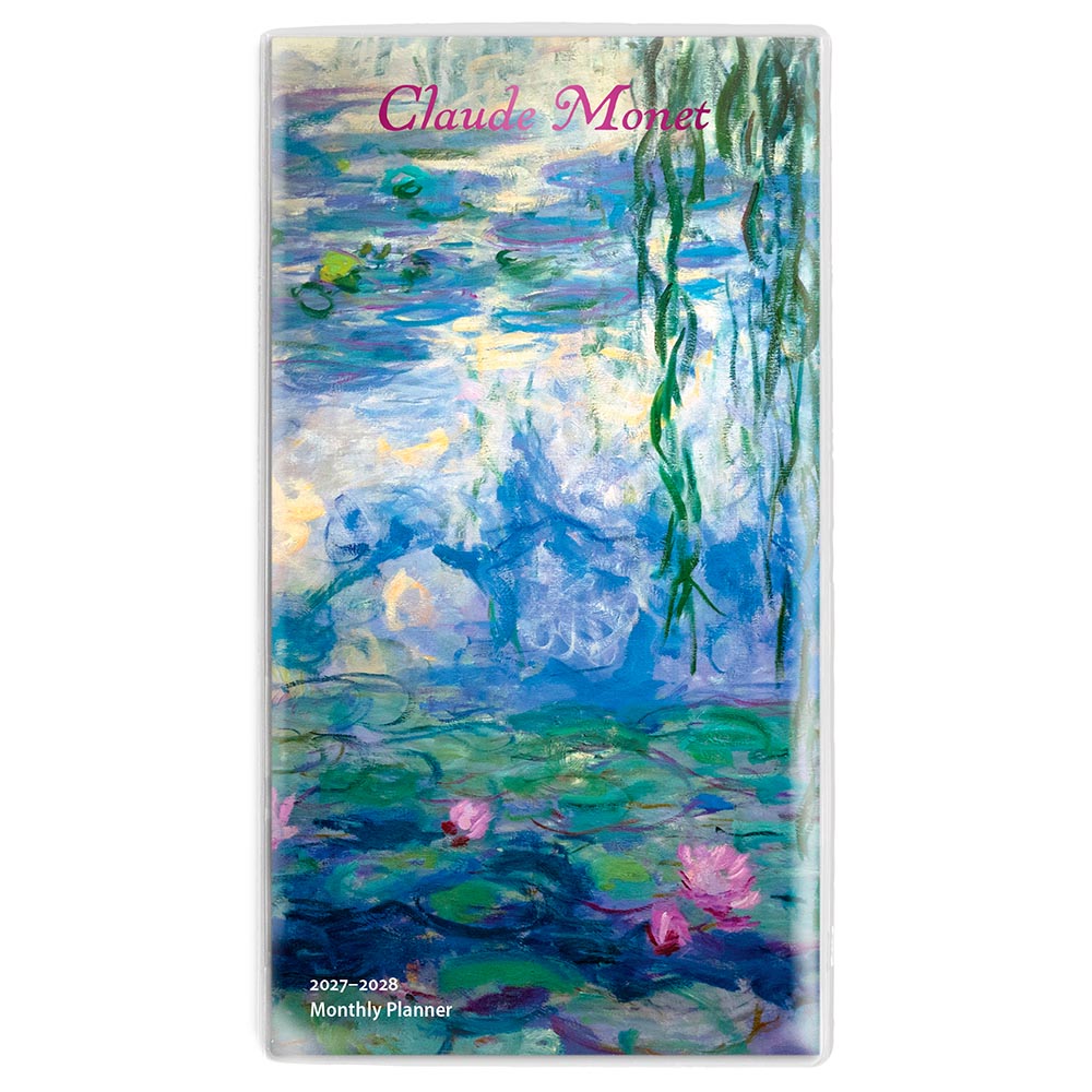 Claude Monet | 2027-2028 3.5 x 6.5 Inch Two Year Monthly Pocket Planner Calendar | Foil Stamped Cover