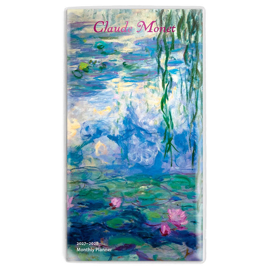 Claude Monet | 2027-2028 3.5 x 6.5 Inch Two Year Monthly Pocket Planner Calendar | Foil Stamped Cover