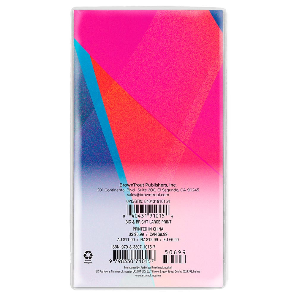 Big & Bright Large Print | 2027-2028 3.5 x 6.5 Inch Two Year Monthly Pocket Planner Calendar