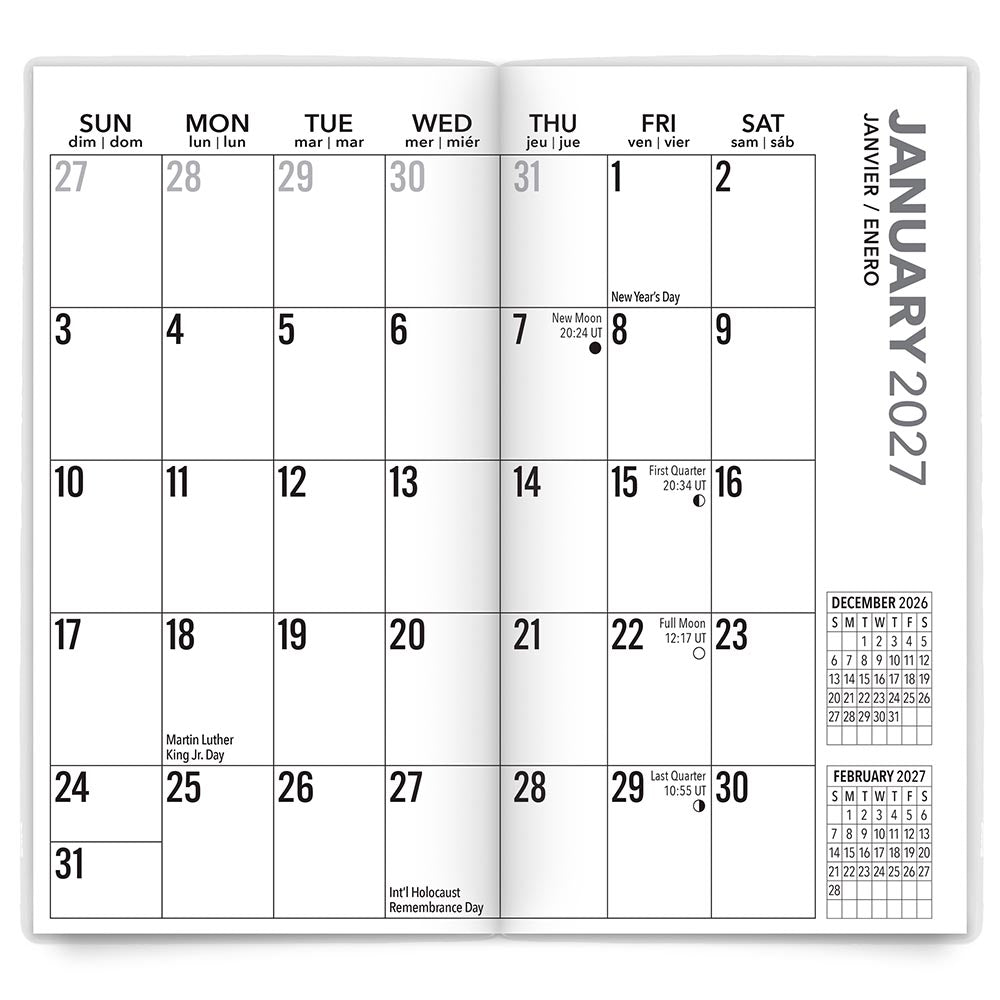 Big & Bright Large Print | 2027-2028 3.5 x 6.5 Inch Two Year Monthly Pocket Planner Calendar