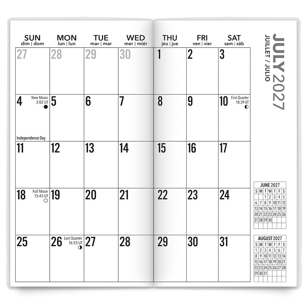 Big & Bright Large Print | 2027-2028 3.5 x 6.5 Inch Two Year Monthly Pocket Planner Calendar