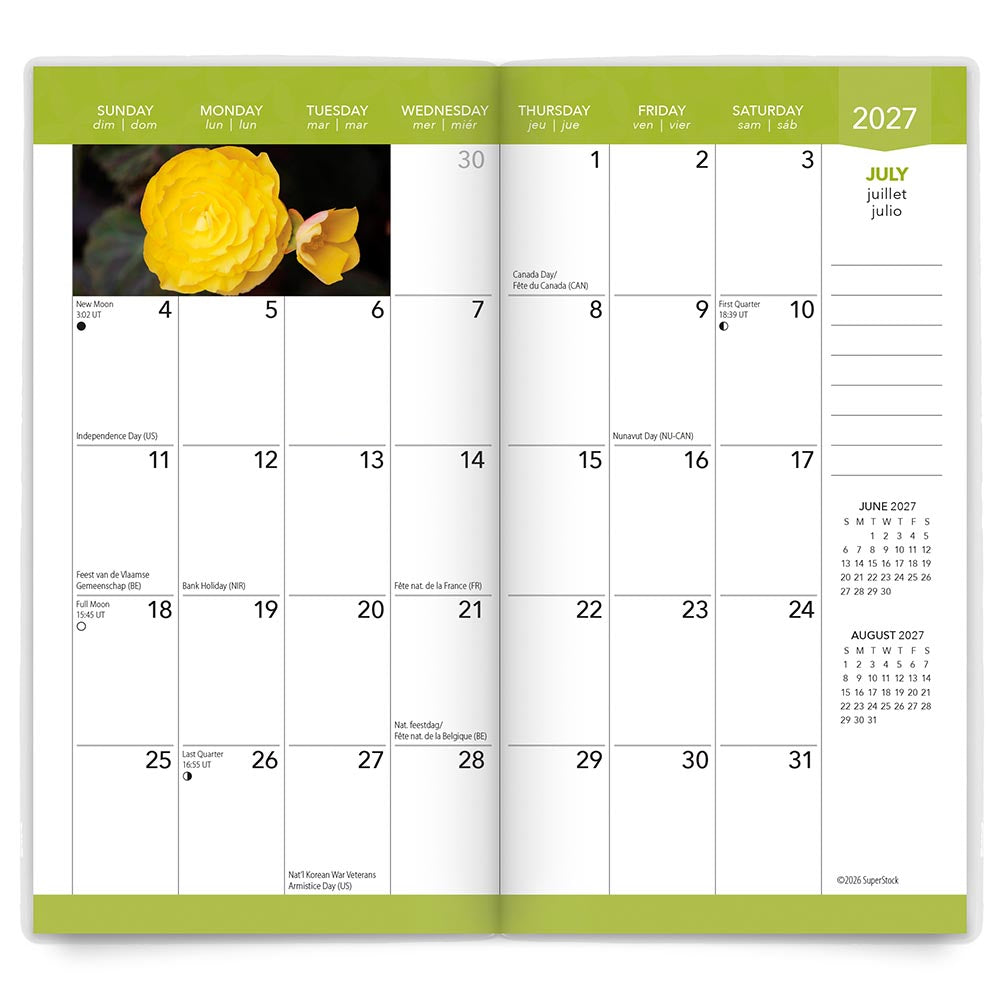 In the Garden | 2027-2028 3.5 x 6.5 Inch Two Year Monthly Pocket Planner Calendar