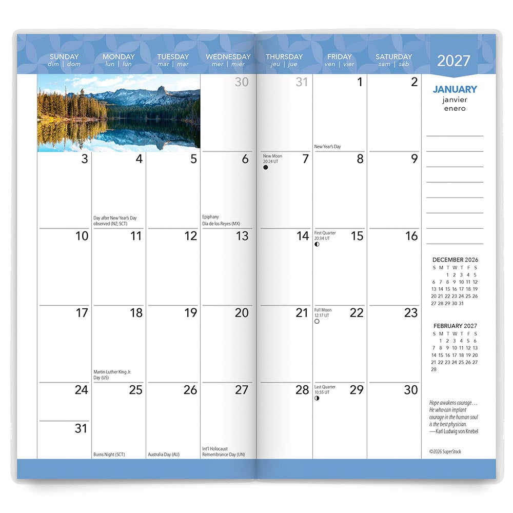 Inspiration | 2027-2028 3.5 x 6.5 Inch Two Year Monthly Pocket Planner Calendar