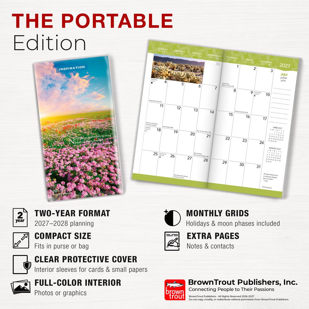 Inspiration | 2027-2028 3.5 x 6.5 Inch Two Year Monthly Pocket Planner Calendar