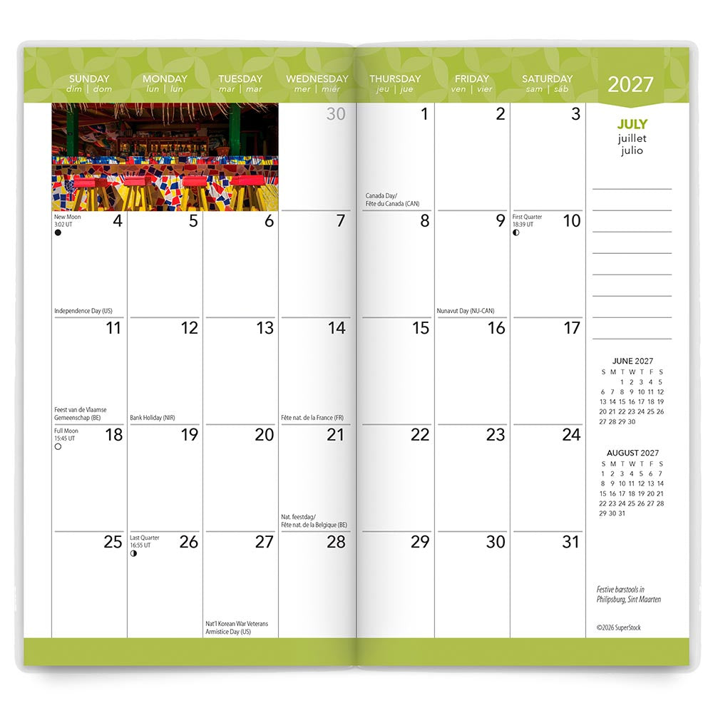 Tropical Islands | 2027-2028 3.5 x 6.5 Inch Two Year Monthly Pocket Planner Calendar