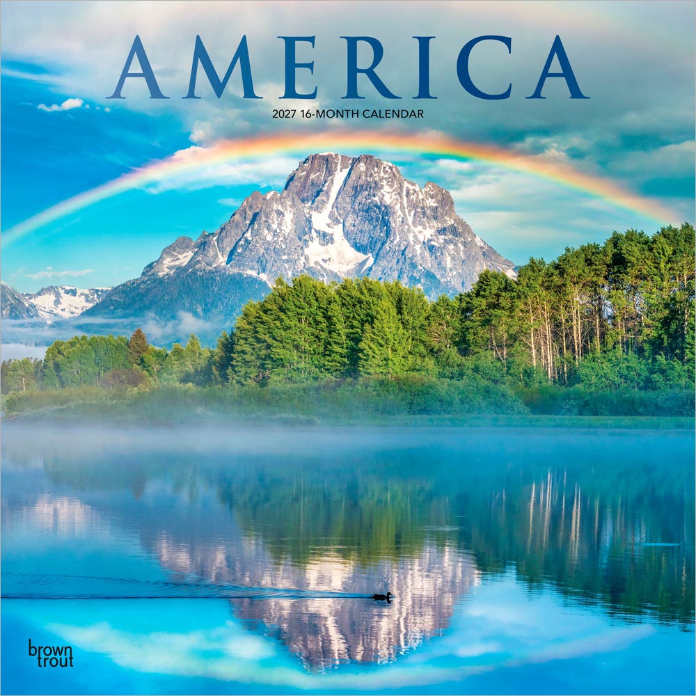 America | 2027 12 x 24 Inch (Hanging) Monthly Square Wall Calendar | Foil Stamped Cover