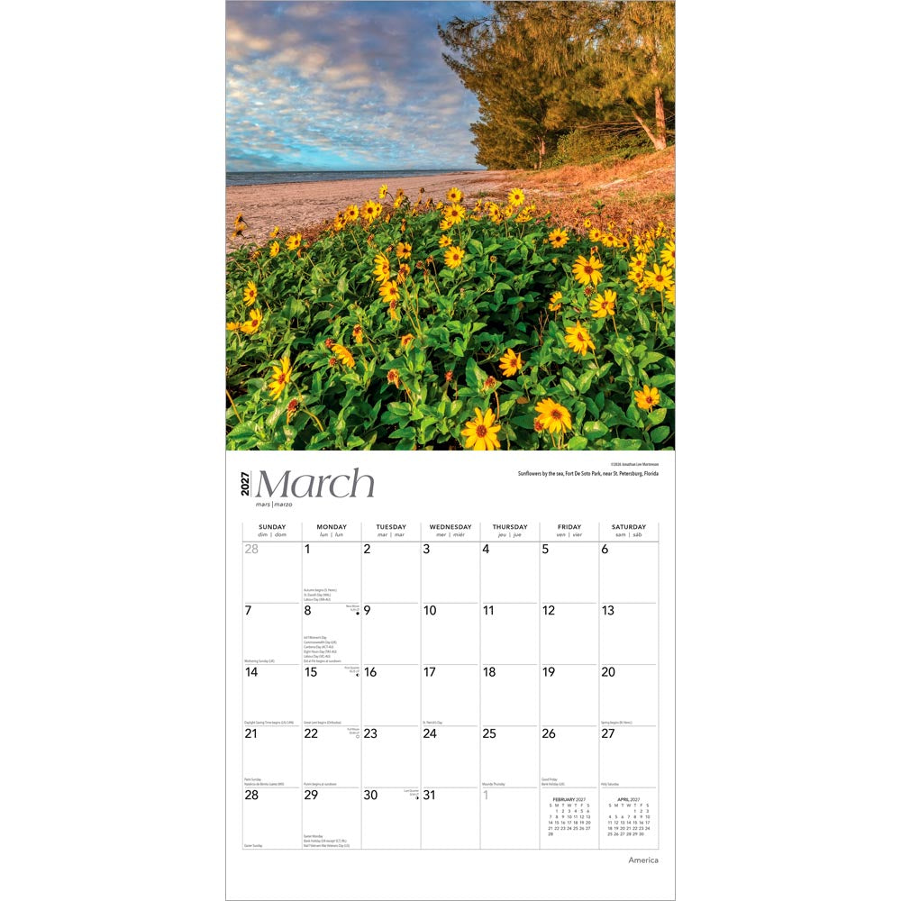 America | 2027 12 x 24 Inch (Hanging) Monthly Square Wall Calendar | Foil Stamped Cover