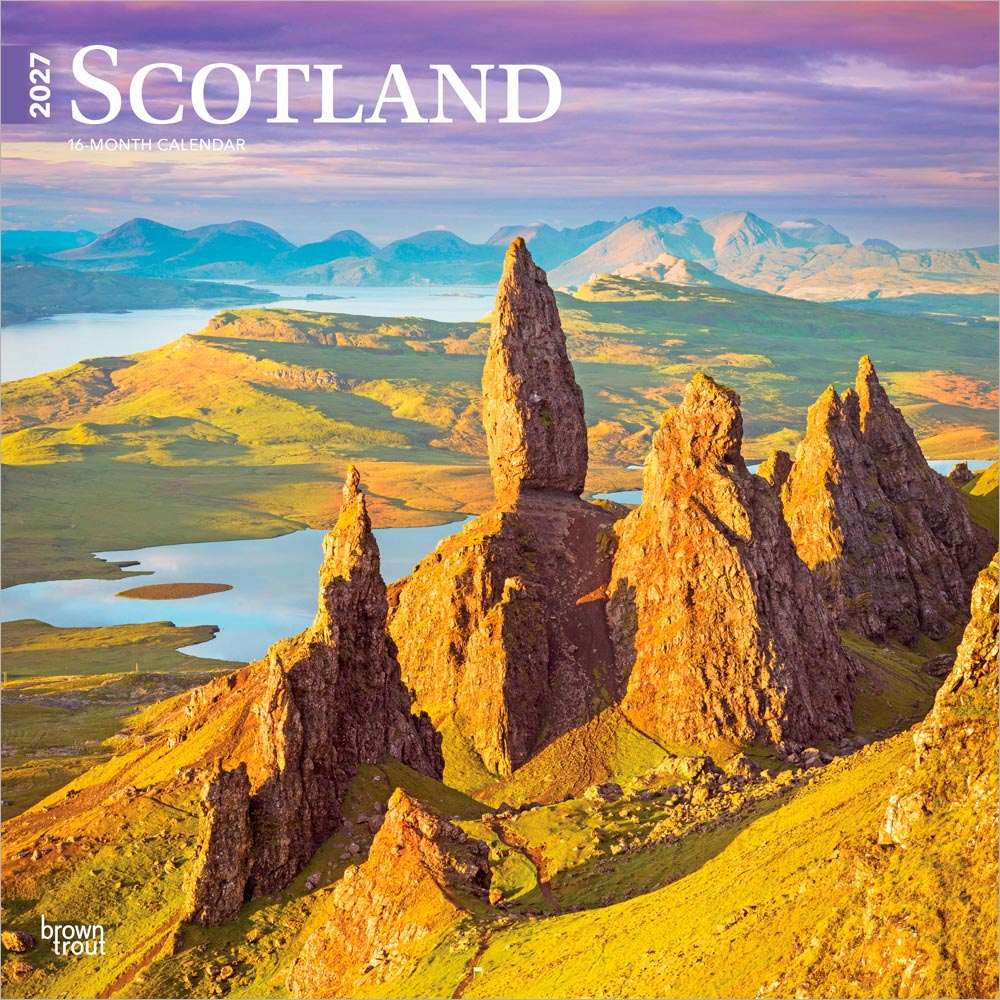 Scotland | 2027 12 x 24 Inch (Hanging) Monthly Square Wall Calendar