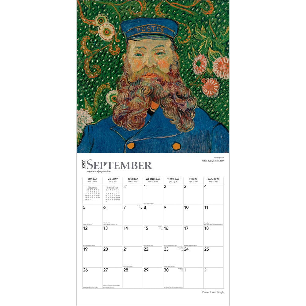Vincent van Gogh | 2027 12 x 24 Inch (Hanging) Monthly Square Wall Calendar