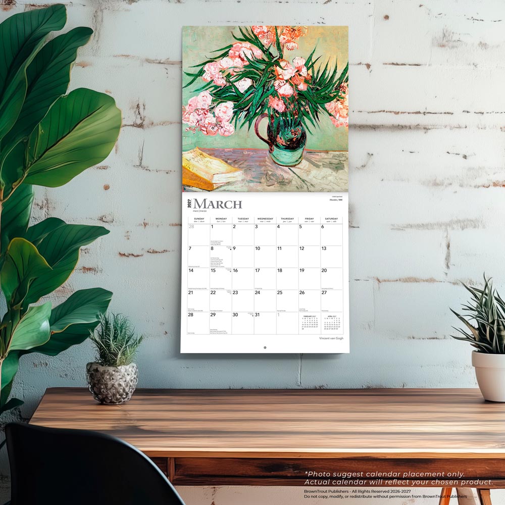 Vincent van Gogh | 2027 12 x 24 Inch (Hanging) Monthly Square Wall Calendar