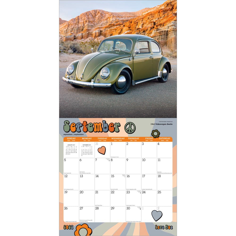 Love Bug | 2027 12 x 24 Inch (Hanging) Monthly Square Wall Calendar