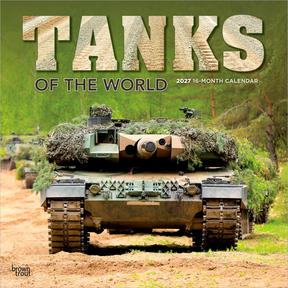 Tanks of the World | 2027 12 x 24 Inch (Hanging) Monthly Square Wall Calendar