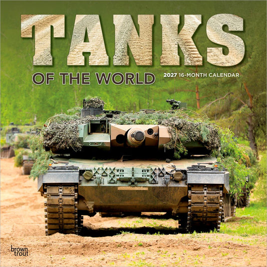 Tanks of the World | 2027 12 x 24 Inch (Hanging) Monthly Square Wall Calendar
