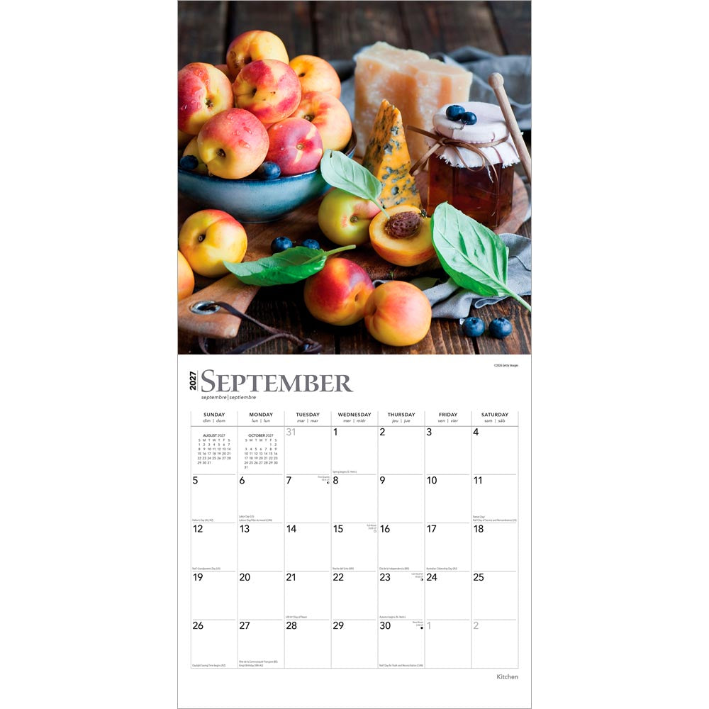 Kitchen | 2027 12 x 24 Inch (Hanging) Monthly Square Wall Calendar
