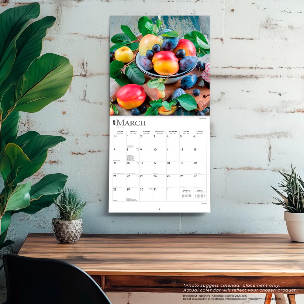 Kitchen | 2027 12 x 24 Inch (Hanging) Monthly Square Wall Calendar
