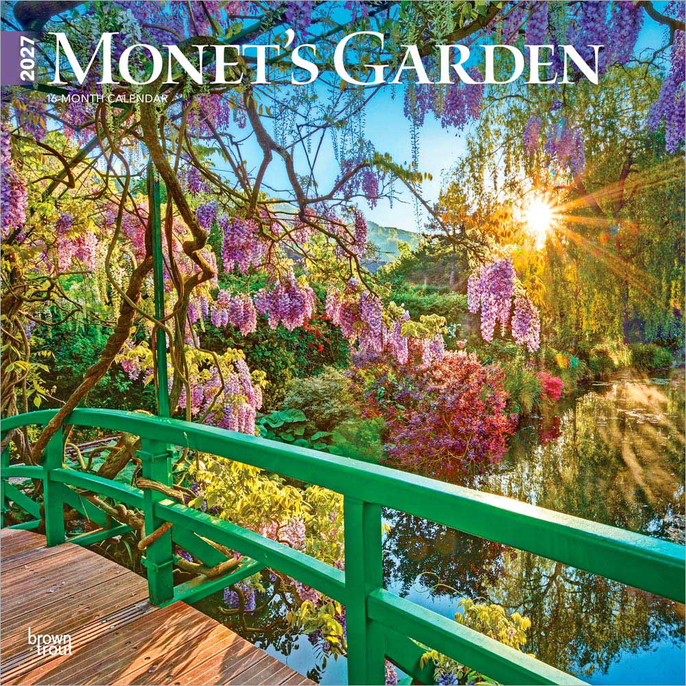 Monet's Garden | 2027 12 x 24 Inch (Hanging) Monthly Square Wall Calendar