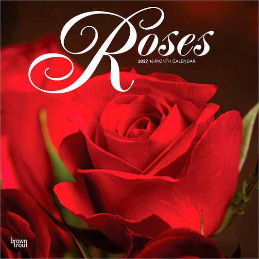 Roses | 2027 12 x 24 Inch (Hanging) Monthly Square Wall Calendar