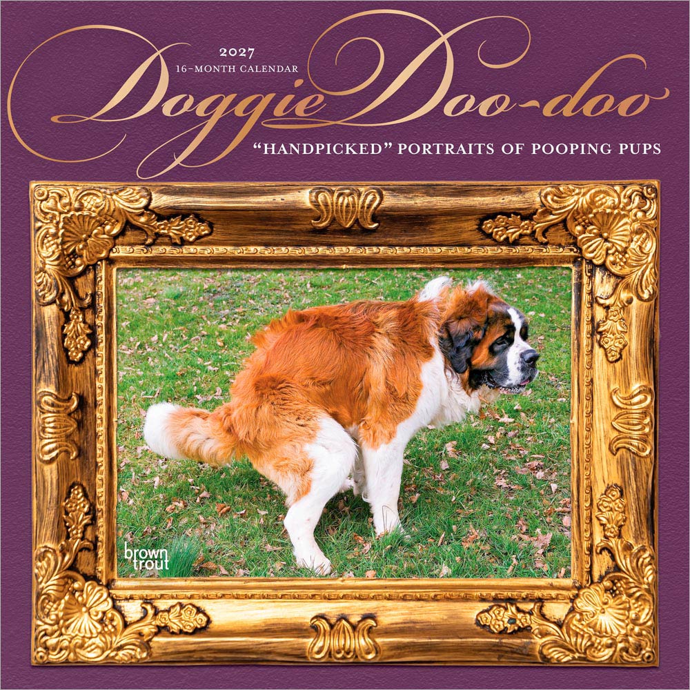 Doggie Doo Doo | 2027 12 x 24 Inch (Hanging) Monthly Square Wall Calendar
