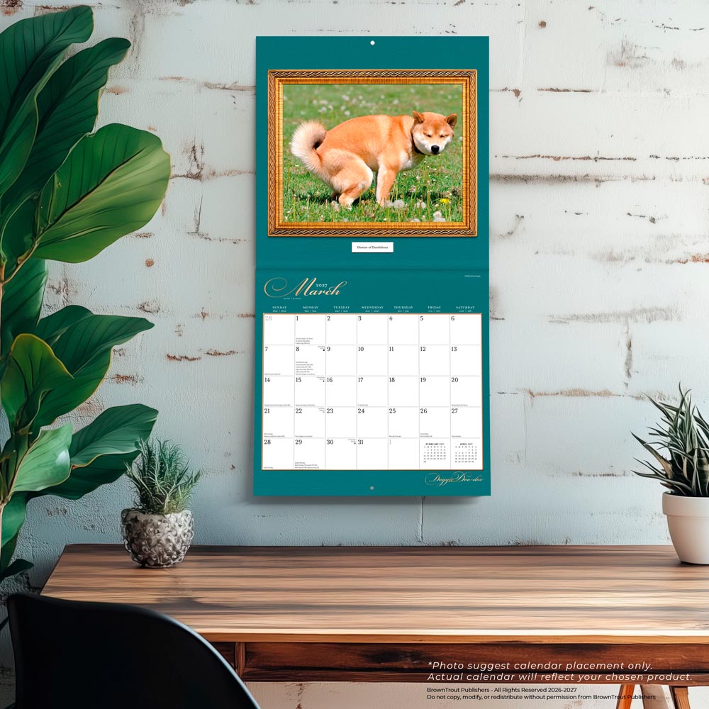 Doggie Doo Doo | 2027 12 x 24 Inch (Hanging) Monthly Square Wall Calendar
